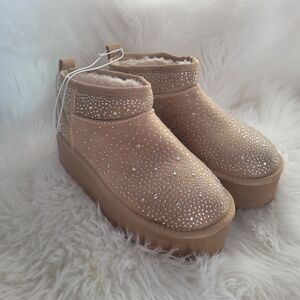 Bedazzled Platform Booties